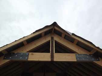 Closeup of Roof Trusses.